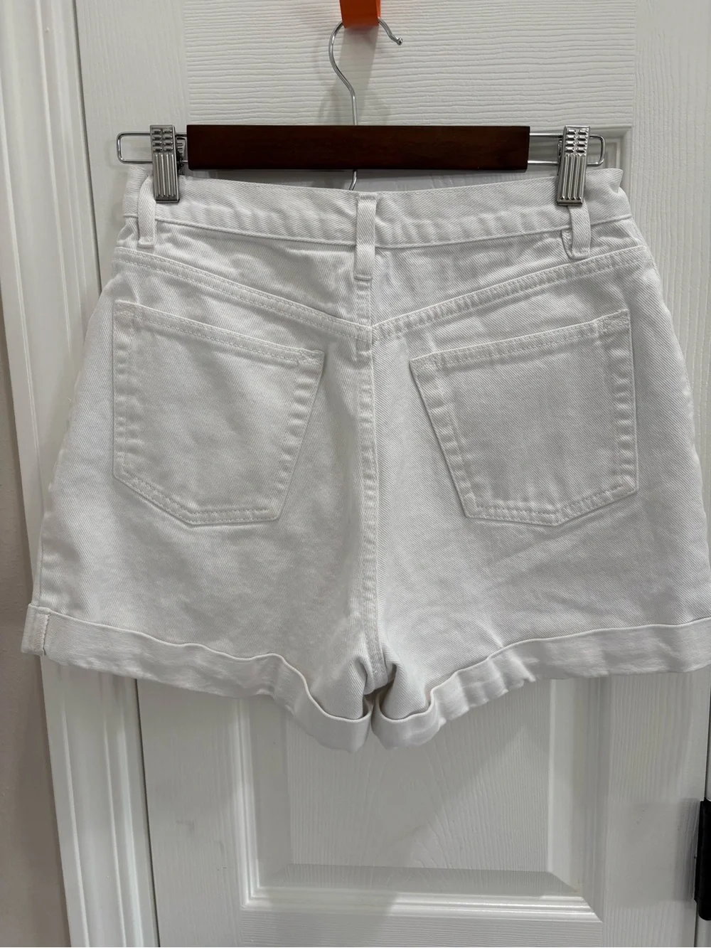 Vintage White High-Rise Denim Shorts